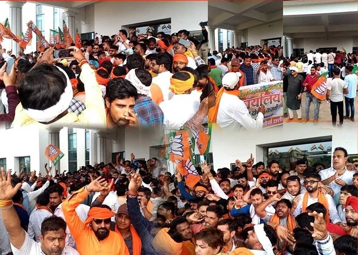 पीएससी कार्यालय में घुसे भाजपा कार्यकर्ता, जमकर हंगामा